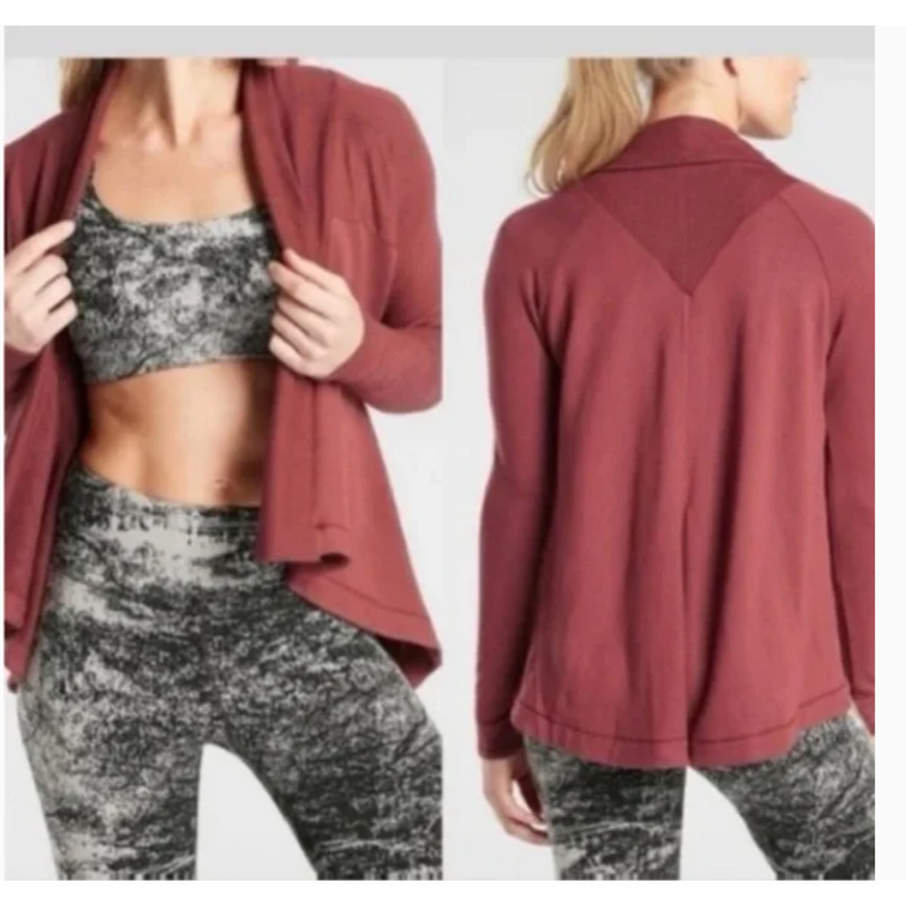 Athleta Open-Front Lightweight Cardigan in Dusty Rose